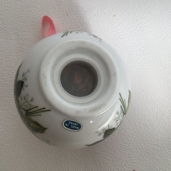 Porcelain Potpourri Pomander hanging ball ornament floral made in Japan - Picture 6 of 7